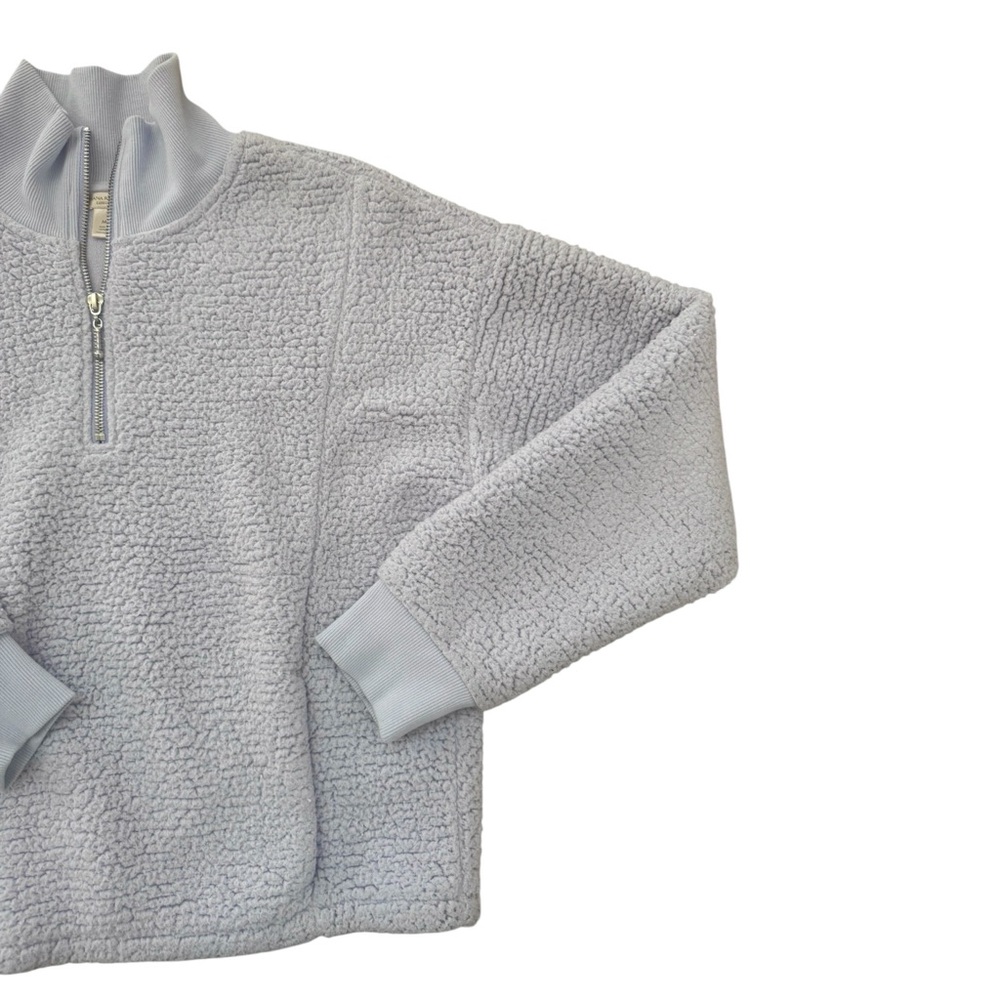 Banana Republic Lavender LuxeSpun Half Zip Sherpa Pullover medium - Picture 3 of 7